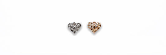 Small Zinc Alloy Gold, Rhodium Plated Heart Charm