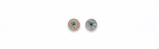 Zinc Alloy Gold, Rhodium Plated w Rhinestones Round Connector