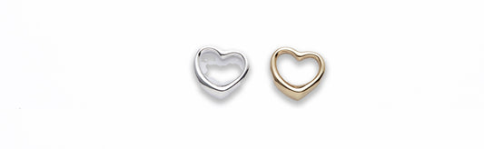 Zinc Alloy Gold, Silver Plated Heart Charm