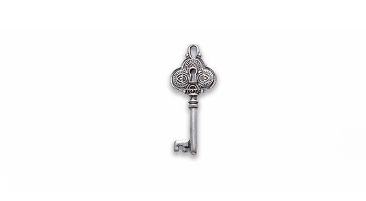 Zinc Alloy Silver Burnish Key Pendants
