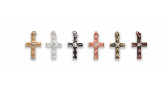Zinc Alloy Matt Rose Gold, Silver, Gold, Burnish Silver, Gold, Copper Cross Pendants