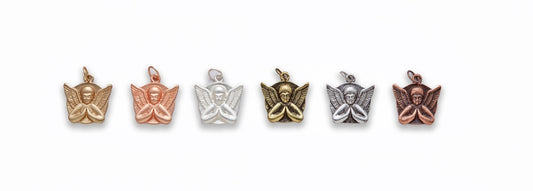 Small Zinc Alloy Matt Rose Gold, Silver, Gold, Burnish Silver, Gold, Copper Angel Charm