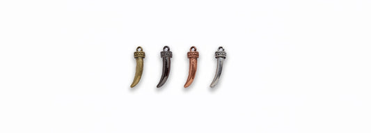 Small Zinc Alloy Burnish Gold, Silver, Copper, Gun Metal Horn Charm