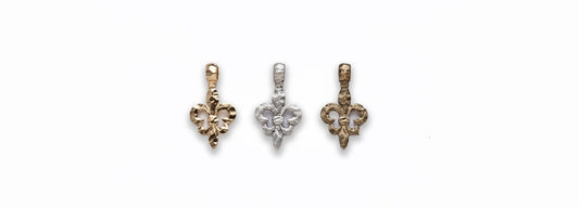 Zinc Alloy Matt Ant Silver, Ant Gold, Shinny Gold Fleur de Lis Pendants