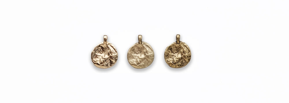 Zinc Alloy Matt Ant Gold, Burnish Gold, Shinny Gold Coin charm