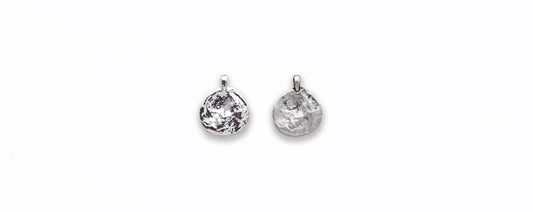 Zinc Alloy Matt Ant Silver, Shiny Silver Coin Charm