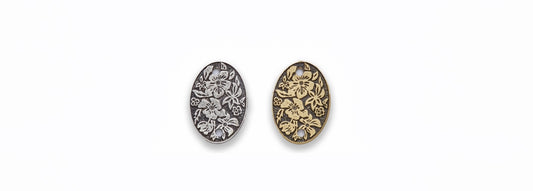 Zinc Alloy Burnish Gold, Silver Oval Connector