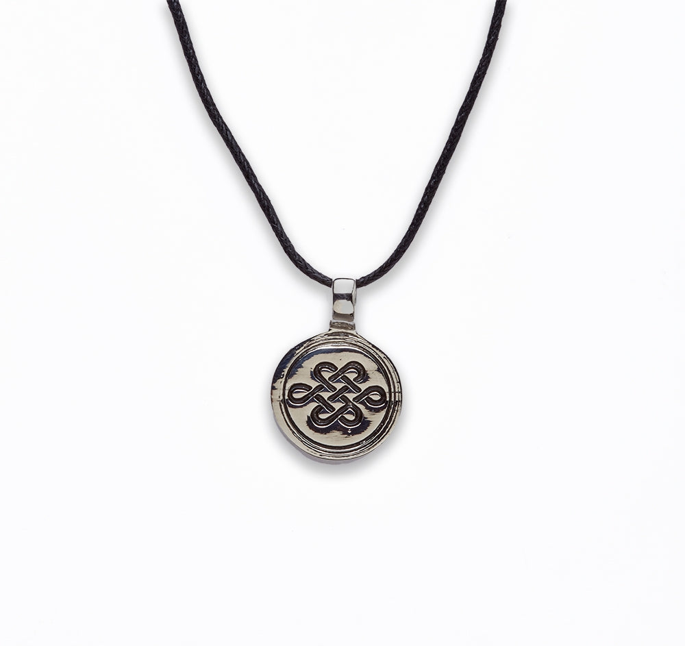 Zinc Alloy With Abalone Rhodium Plated w Black Cord coin Necklace