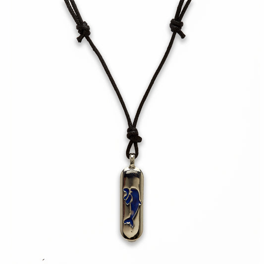 18 inch Zinc Alloy with Mood Stone Rhodium Whale Necklace