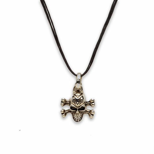 18 inch Zinc Alloy Rhodium Skull Necklace