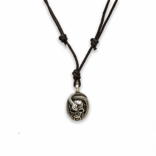 18 inch Zinc Alloy Rhodium Skull Necklace