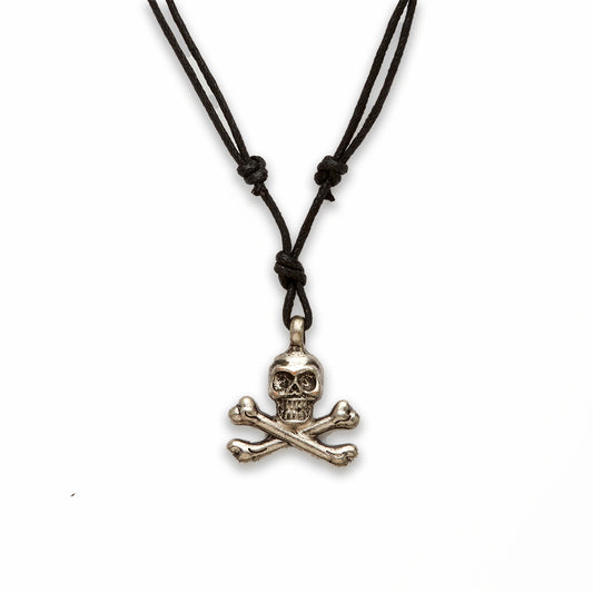 18 inch Zinc Alloy Rhodium Skull Necklace