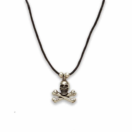 18 inch Zinc Alloy Rhodium Skull Necklace