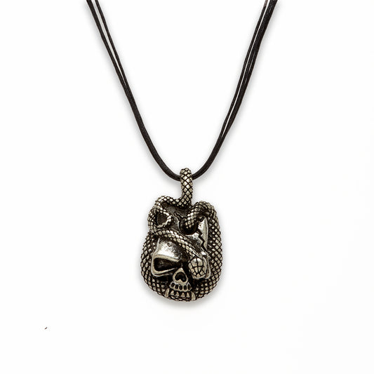 18 inch Zinc Alloy Rhodium Skull Necklace