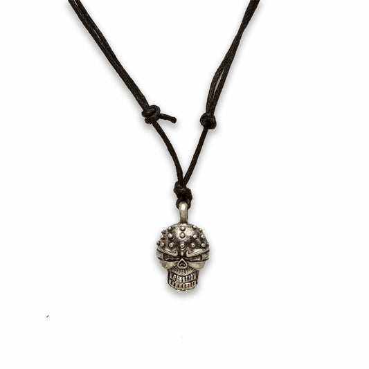 18 inch Zinc Alloy Rhodium Skull Necklace