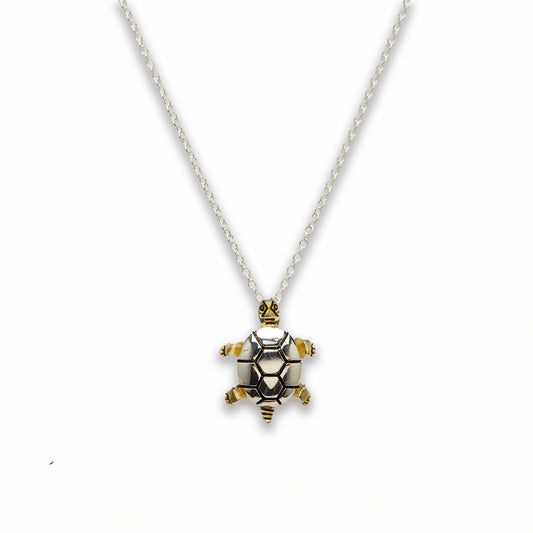18 inch Zinc Alloy Gold, Silver Tone Turtle Necklace