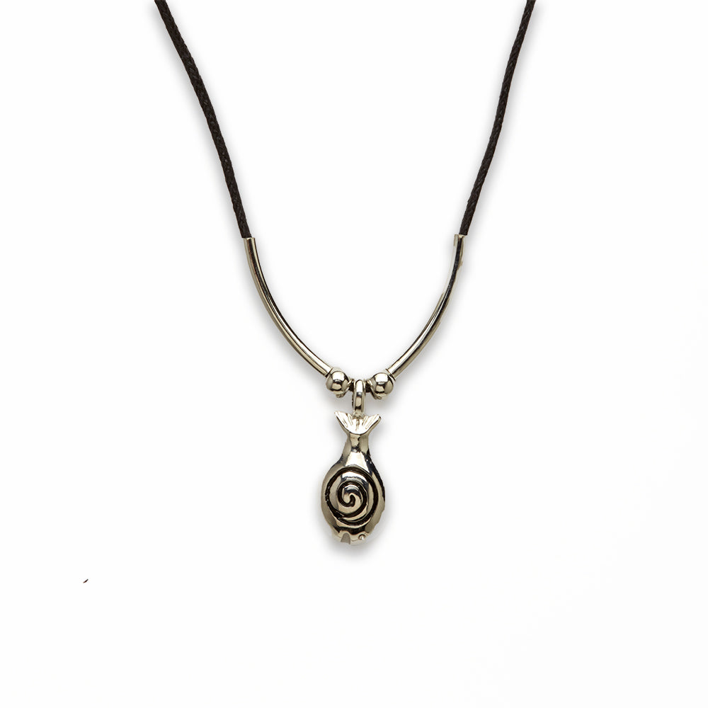 18 inch Zinc Alloy Silver Tone Fish Necklace