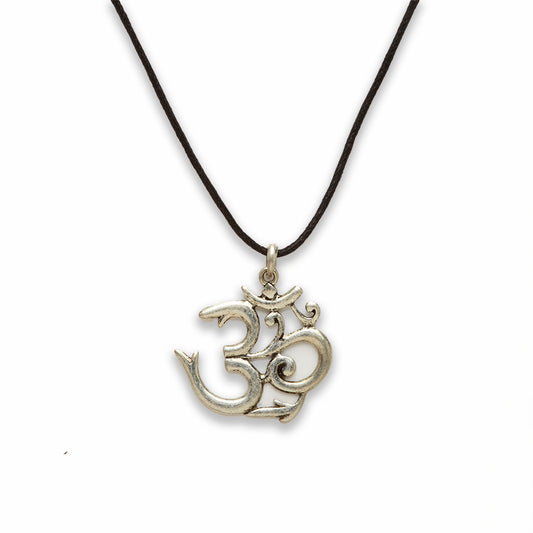 18 inch Zinc Alloy Burnish Silver Tone Symbol Symbol Necklace