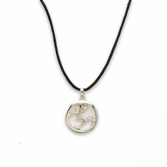 18 inch Zinc Alloy Silver Tone Symbol Necklace