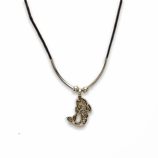 18 inch Zinc Alloy Rhodium Fish Necklace