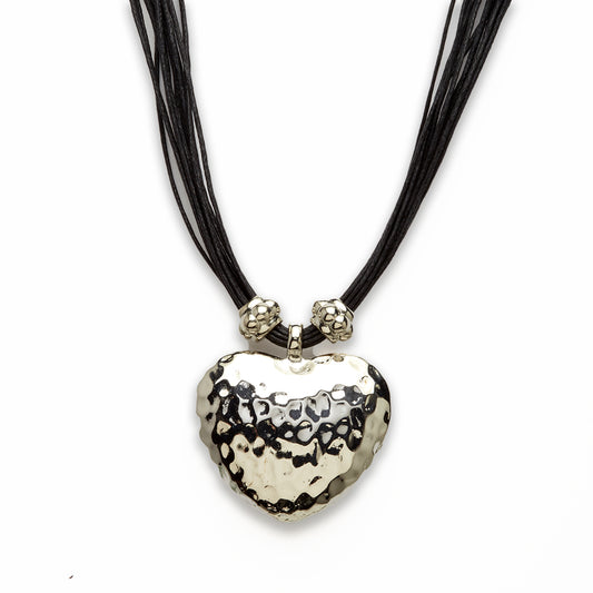 18 inch Zinc Alloy Rhodium Heart Necklace