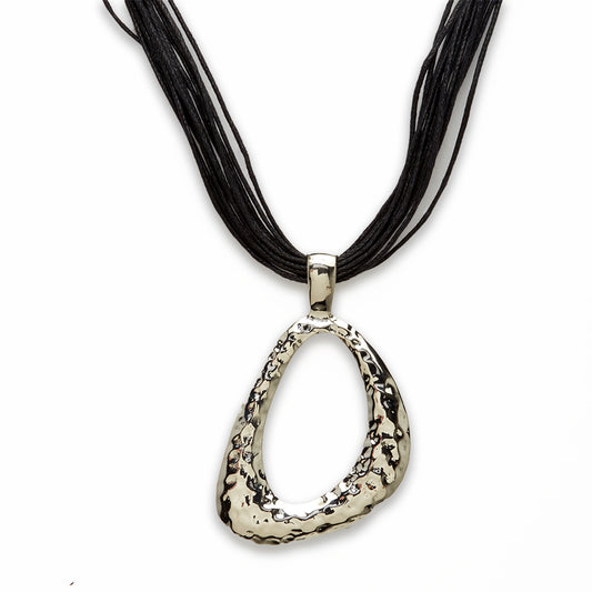 18 inch Zinc Alloy Rhodium Free Form Necklace