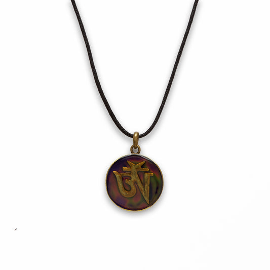18 inch Zinc Alloy with Mood Stone Burnish Gold Tone Coin Necklace