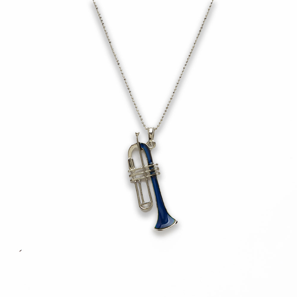 18 inch Zinc Alloy with Mood Stone Rhodium Music Instrument Necklace