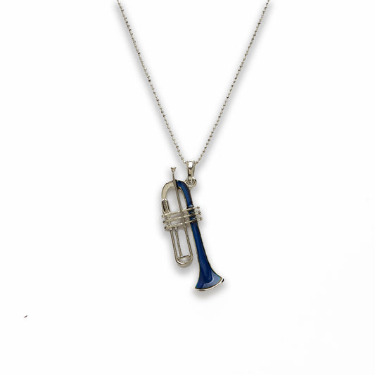18 inch Zinc Alloy with Mood Stone Rhodium Music Instrument Necklace
