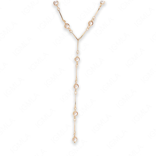 18 inch Zinc Alloy with FWP Gold Tone Circle Ring Necklace