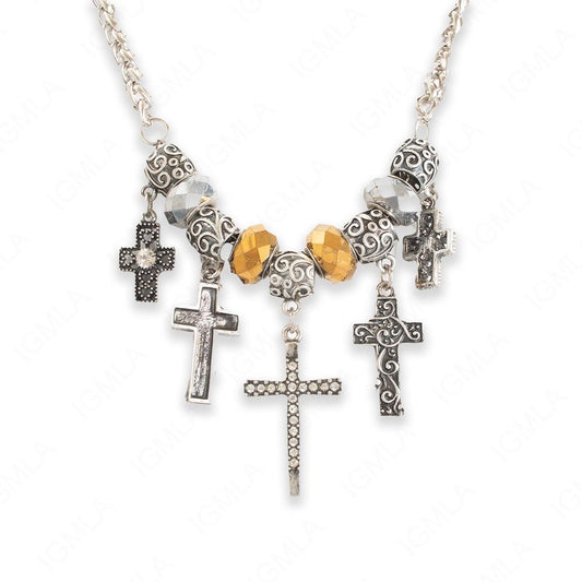 18 inch Zinc Alloy Nickel Cross Necklace