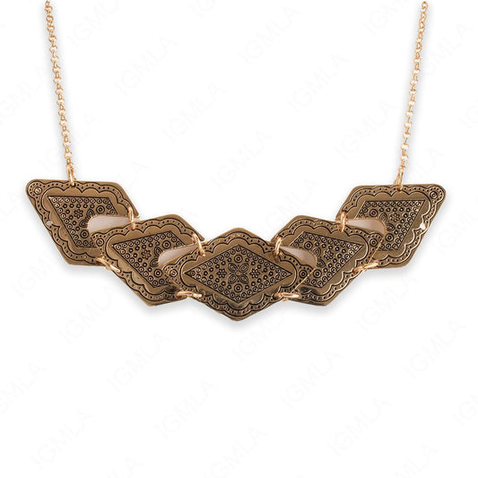 Zinc Alloy Gold Tone Fancy Shape Necklace
