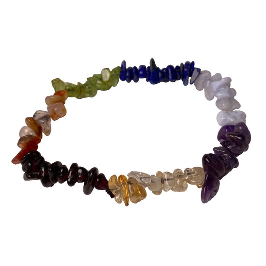 Seven stones of the chakras, chip bracelet