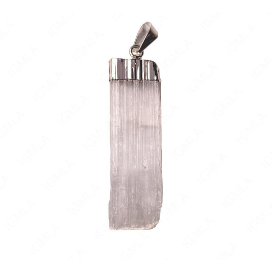 Electro plated, Selenite stick shape pendant