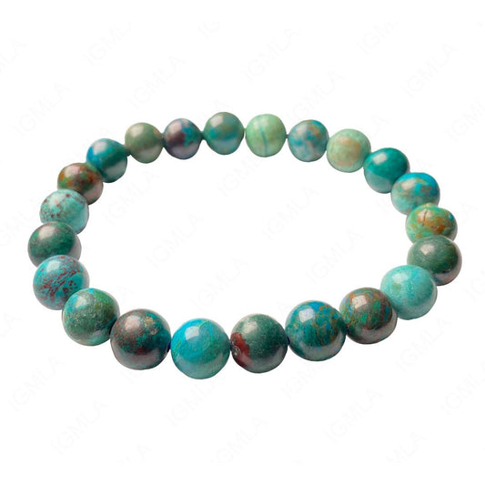 9-10mm Chrysocolla round bead bracelet