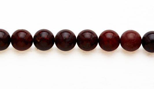 16 inch 10 M.M. Poppy Jasper Round Beads